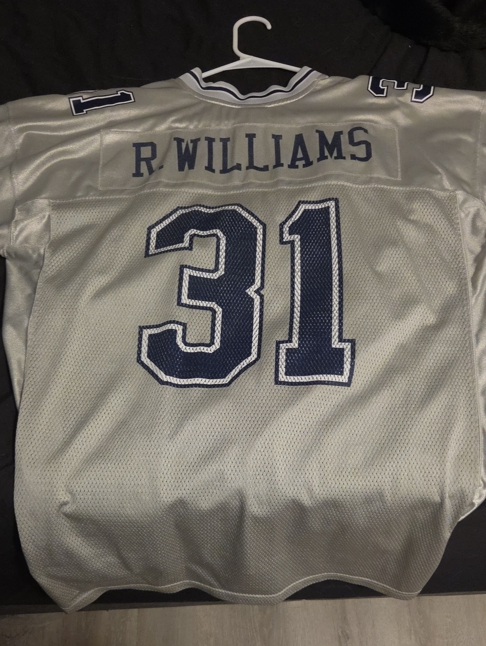 Reebok Silver and Navy #31 Men's Mesh Football Jersey - R. Williams